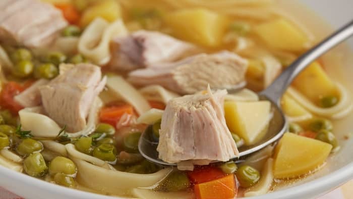 Should noodles be cooked separately from chicken soup
