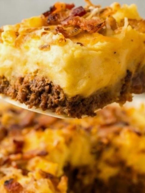 Cowboy meatloaf and potato casserole